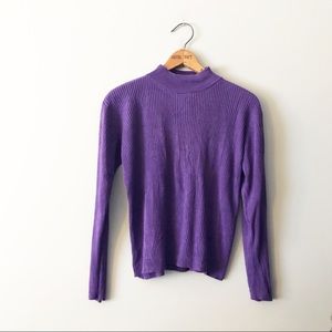[Vintage] Joseph A 100% Silk Purple Ribbed Sweater